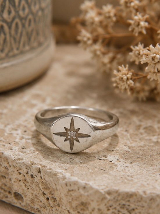 STAX Jewelry - North Star Signet Ring Silver